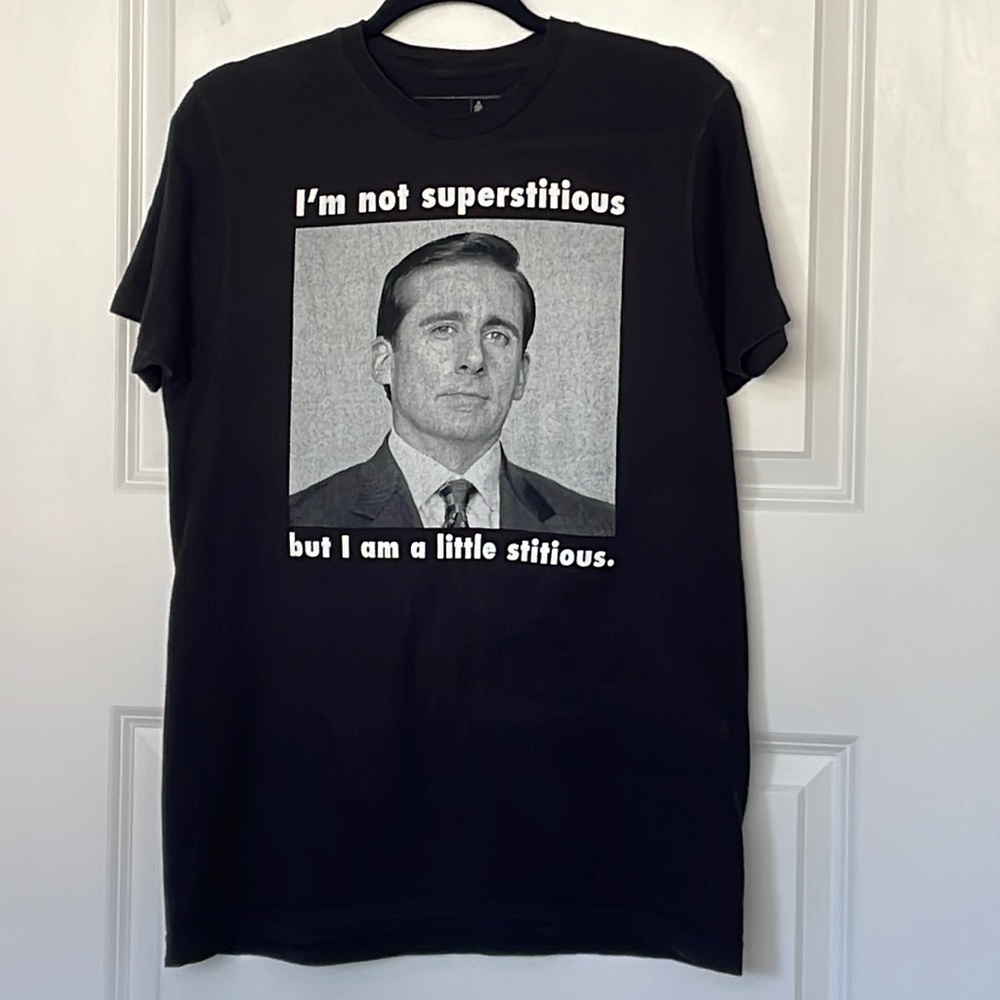 The Office Superstitious Tee Medium TV Comedy Humor